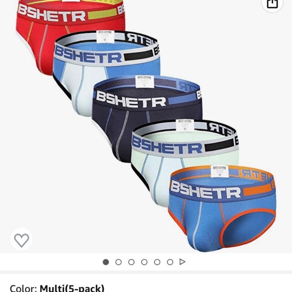 Men's Underwear Briefs 5-Pack Cotton Low Rise Multi Color Soft Underpant